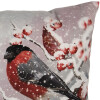 Clayre & Eef KT021.413 Housse de coussin 45x45cm hiver babouin gris rouge