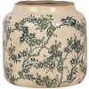 Clayre & Eef Pot de fleurs Beige-Vert Ø16x15cm Céramique style campagnard Vintage