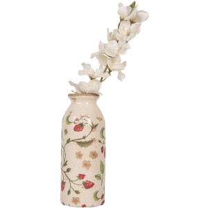 Clayre & Eef 6CE2021 Vase Beige Rouge Ø8x20cm Céramique style rustique