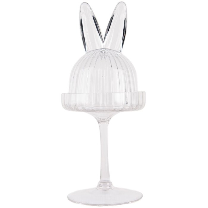 Clayre & Eef 6GL4929 Cloche en verre en forme de lapin Ø 12x29 cm Transparent Décoration