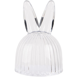 Clayre & Eef 6GL4929 Cloche en verre en forme de lapin Ø 12x29 cm Transparent Décoration