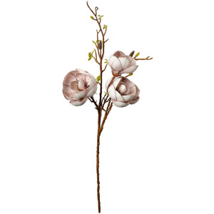 Clayre & Eef Branche décorative avec fleurs Beige Marron 106 cm Plastique