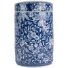 Clayre & Eef 6CE2139 Pot décoratif avec couvercle bleu-blanc Ø 9x14 cm