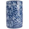 Clayre & Eef 6CE2139 Pot décoratif avec couvercle bleu-blanc Ø 9x14 cm