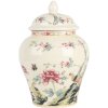 Clayre & Eef 6CE2141 Pot décoratif avec couvercle Céramique Beige Rose Ø 12x18 cm