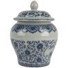 Clayre & Eef 6CE2143 Décoration Pot avec couvercle Céramique Gris Bleu Ø 9x13 cm