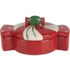 Clayre & Eef 6CE2148 Pot à provisions avec couvercle Céramique rouge 14x10x8 cm style rustique