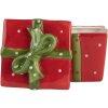 Clayre & Eef 6CE2149 Pot de conservation avec couvercle Rouge Vert 9x9x11 cm style rustique