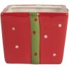 Clayre & Eef 6CE2149 Pot de conservation avec couvercle Rouge Vert 9x9x11 cm style rustique