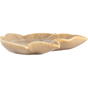 Clayre & Eef 6CE2150 Coupe Feuille Marron Céramique 14x13x2 cm Botanique