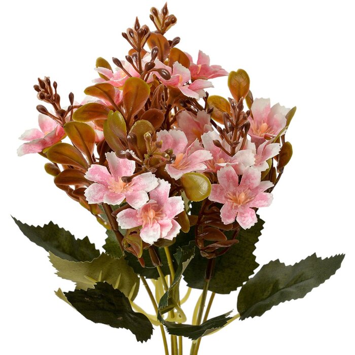 Clayre & Eef 6PL0380P Fleur artificielle rose 10x10x33 cm Plastique Décoration