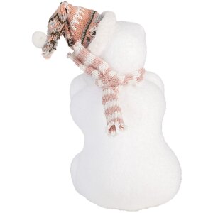 Clayre & Eef 66120 Figurine Décoration Ours Polaire Blanc Rose 11x11x18 cm
