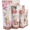Clayre & Eef 66254 Set de 3 boîtes de rangement style rétro vintage beige rose bois