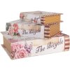 Clayre & Eef 66254 Set de 3 boîtes de rangement style rétro vintage beige rose bois
