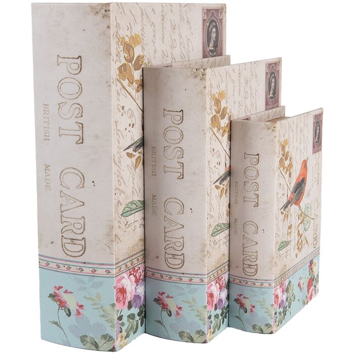 Clayre & Eef 66257 Set de 3 boîtes de rangement Design antique Beige Vintage