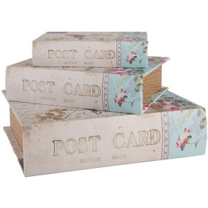 Clayre & Eef 66257 Set de 3 boîtes de rangement Design antique Beige Vintage