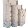 Clayre & Eef 66257 Set de 3 boîtes de rangement Design antique Beige Vintage