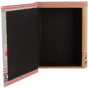 Clayre & Eef 66260 Lot de 3 boîtes de rangement en bois bleu rouge design vintage