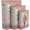 Clayre & Eef 66260 Lot de 3 boîtes de rangement en bois bleu rouge design vintage