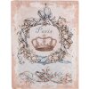 Clayre & Eef Boîtes de rangement Paris Lot de 3 Beige Bleu Vintage Livres