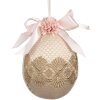 Clayre & Eef 65918 Décoration Oeuf suspendu Beige Ø 11x14 cm Textile Plastique