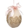 Clayre & Eef 65918 Décoration Oeuf suspendu Beige Ø 11x14 cm Textile Plastique