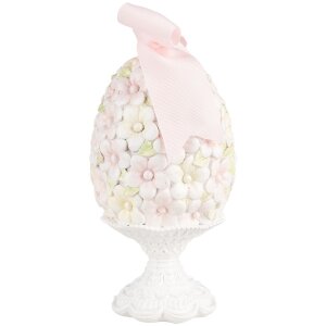Clayre & Eef 6PR5145 Décoration Oeuf Ø 10x20 cm Rose Blanc Vert Romantique