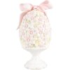 Clayre & Eef 6PR5145 Décoration Oeuf Ø 10x20 cm Rose Blanc Vert Romantique
