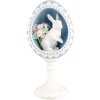 Clayre & Eef 6PR5146 Décoration Oeuf bleu blanc 11x9x21 cm Style rétro vintage