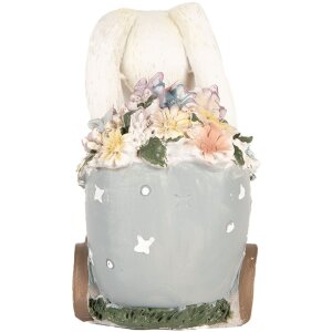 Clayre & Eef 6PR5148 Décoration Lapin blanc rose 11x6x10 cm style rustique