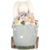Clayre & Eef 6PR5148 Décoration Lapin blanc rose 11x6x10 cm style rustique