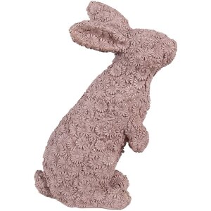 Clayre & Eef 6PR5149 Décoration Lapin rose 19x11x26 cm Polyrésine