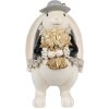 Clayre & Eef 6PR5150 Décoration Lapin blanc noir or 14x13x22 cm