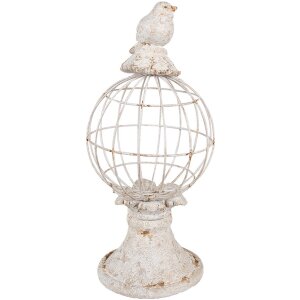 Clayre & Eef 6PR5151 Décoration Oiseau Ø 20x44 cm Gris Style antique Polyrésine