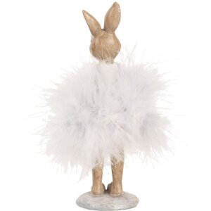 Clayre & Eef 6PR5250 Décoration Lapin Beige Gris 6x6x17 cm style rustique