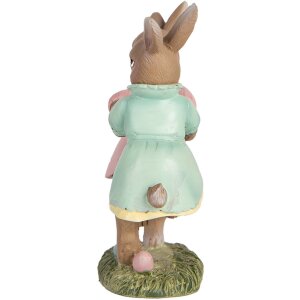 Clayre & Eef 6PR5437 Décoration Lapin 8x3x8 cm Beige Rose Vert Menthe