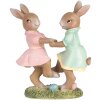 Clayre & Eef 6PR5437 Décoration Lapin 8x3x8 cm Beige Rose Vert Menthe