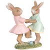 Clayre & Eef 6PR5437 Décoration Lapin 8x3x8 cm Beige Rose Vert Menthe