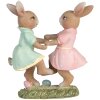 Clayre & Eef 6PR5437 Décoration Lapin 8x3x8 cm Beige Rose Vert Menthe