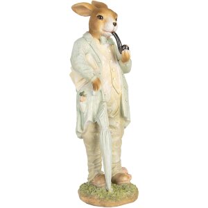 Clayre & Eef 6PR5448 Décoration Lapin Polyrésine Beige Vert 15x12x33 cm