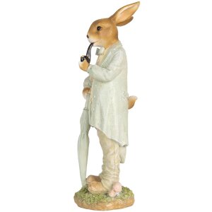 Clayre & Eef 6PR5448 Décoration Lapin Polyrésine Beige Vert 15x12x33 cm