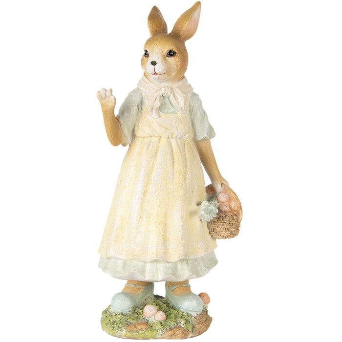 Clayre & Eef 6PR5449 Décoration Lapin Beige Jaune 15x12x32 cm