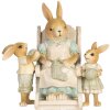 Clayre & Eef 6PR5451 Décoration Lapin Beige Vert 18x11x17 cm Polyrésine