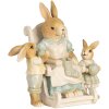 Clayre & Eef 6PR5451 Décoration Lapin Beige Vert 18x11x17 cm Polyrésine