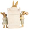 Clayre & Eef 6PR5451 Décoration Lapin Beige Vert 18x11x17 cm Polyrésine