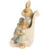 Clayre & Eef 6PR5451 Décoration Lapin Beige Vert 18x11x17 cm Polyrésine