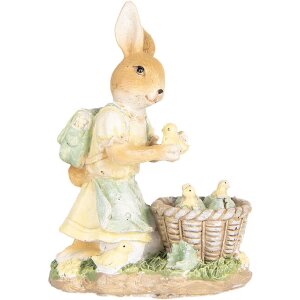 Clayre & Eef 6PR5452 Décoration Lapin 10x6x13 cm Polyrésine Beige Jaune