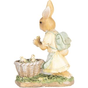 Clayre & Eef 6PR5452 Décoration Lapin 10x6x13 cm Polyrésine Beige Jaune