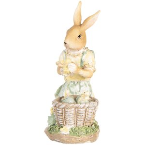Clayre & Eef 6PR5452 Décoration Lapin 10x6x13 cm Polyrésine Beige Jaune