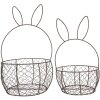 Clayre & Eef 6Y5794 Set de 2 paniers en métal brun Ø 33x55 cm Ø 27x45 cm